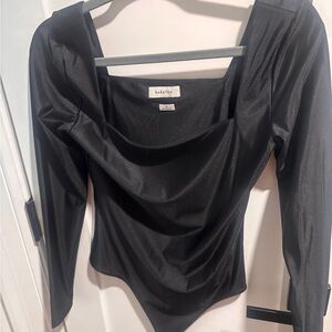 Aritzia Black Women's square neck bodysuit